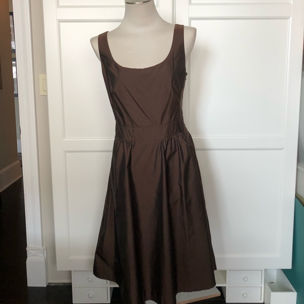 Banana Republic Brown Scoop Neck A-Line Dress